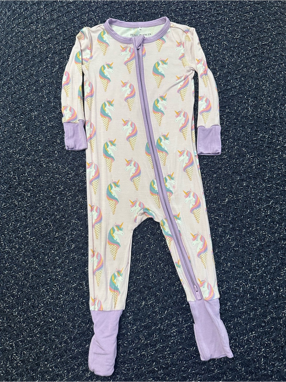 Posh Peanut Unicorn Ice Cream Bamboo Convertible Sleeper 9-12M